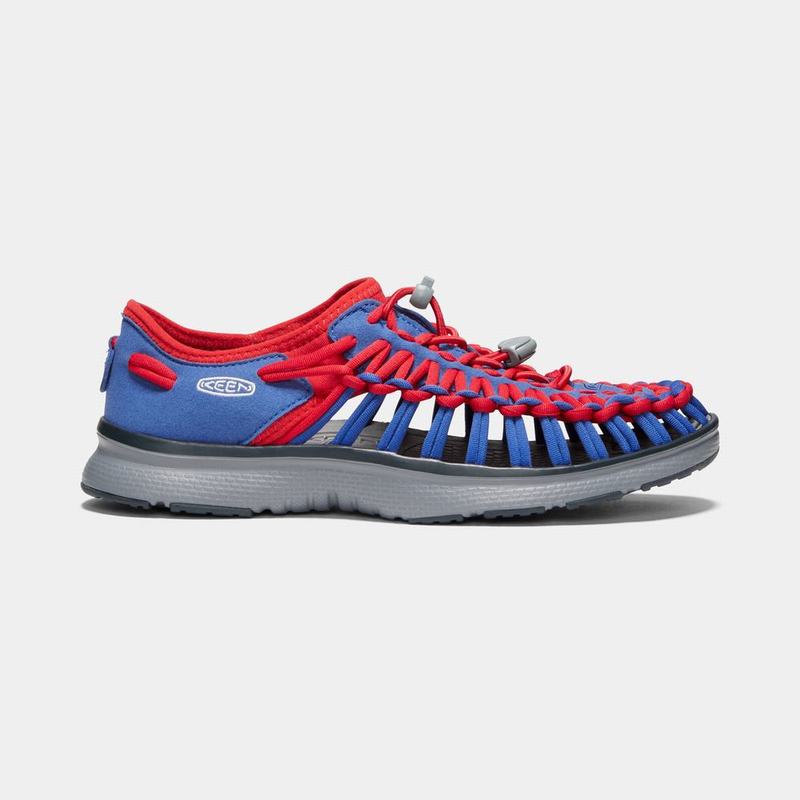 Discount Keen Uneek O2 Womens Uneek Sandals Blue/Red (9302-UFYNI)